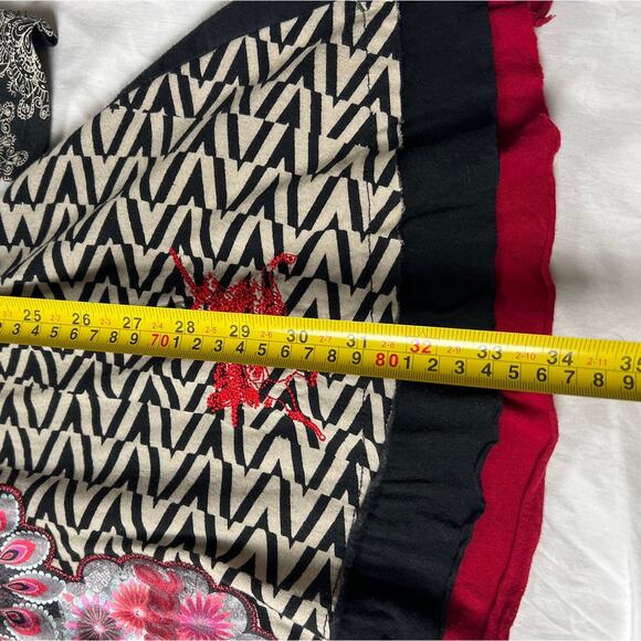 Desigual Size Medium Empire Waist V-Neck dress Ruffled Hem Swing Dress - Picture 3 of 7